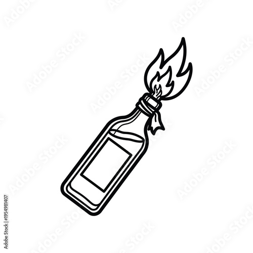 Molotov Cocktail Flame Explosion Symbol
