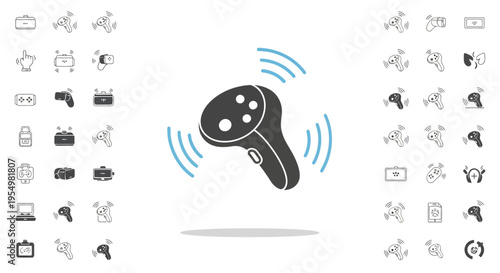 A collection of various remote control icons.