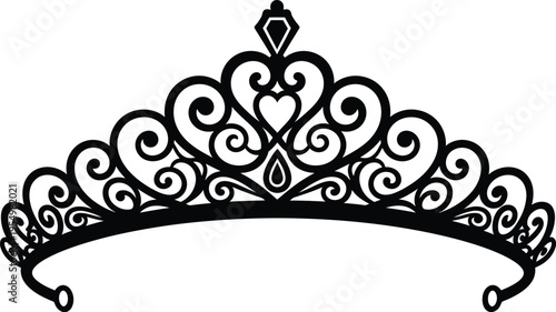 Black tiara crown illustration