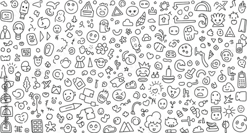 A dense arrangement of small intricate symbols and markings