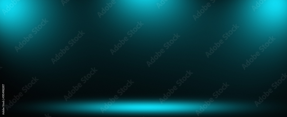 Fototapeta premium Teal Banner Spotlight