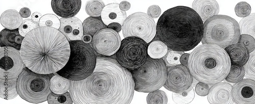 Delicate. abstract white background with gray circles and swirls for design, print, or banner template concept.