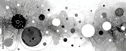 Delicate. abstract white background with gray circles and swirls for design, print, or banner template concept.