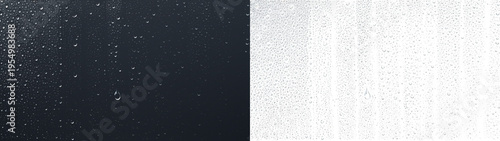 Foto Water drops rainy window overlay subtle shadow beads PNG transparent background