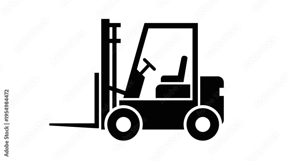 Fototapeta premium Forklift Truck Industrial Vehicle Equipment.