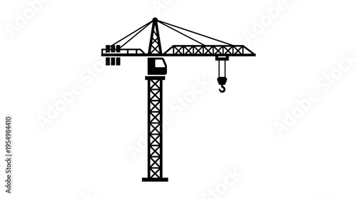 Large crane with hook lifting machine.