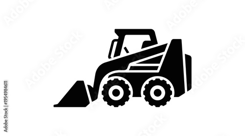 Black Skid Steer Loader Vehicle.