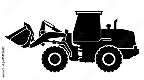 Black silhouette of a tractor.