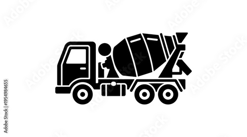 Cement mixer truck vehicle machine.