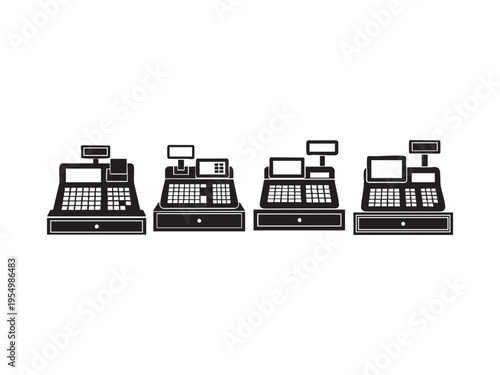Cash registers set, financial payment device, money calculating machine, shopping equipment