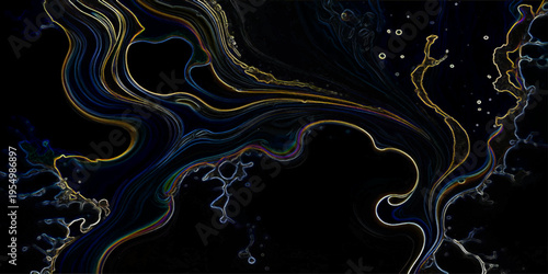 Vector Abstract gold lines with dark background representing elegant curve and unique art and luxury design style and creative artistic concept and sophisticated.