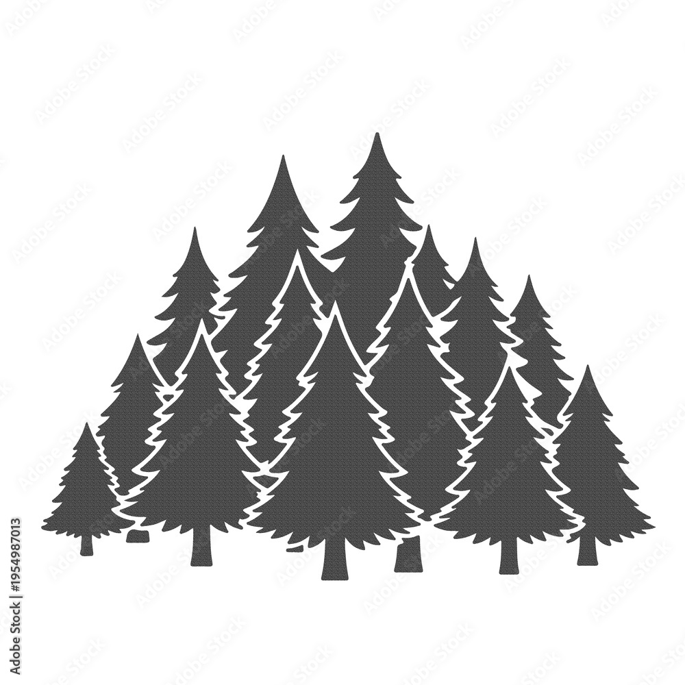 Obraz premium Forest Trees Icon Nature Environment Landscape Green Ecology and Outdoor Symbol