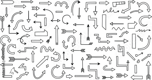 Collection of various arrows and pointers in different shapes and directions