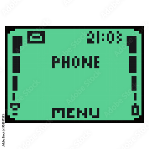 main menu screen retro handphone pixel art