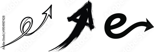 A stylized image of the greek letter alpha with decorative arrows