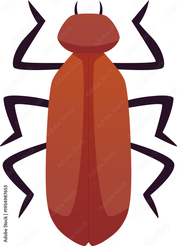 Fototapeta premium Cockroach insect vector flat icon, brown bug with six paws, cartoon hexapod beetle bad pest parasite, Entomology concept