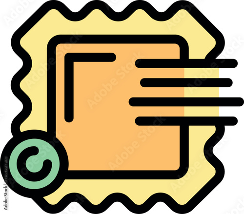 Postage stamp with copyright symbol, ensuring protection of intellectual property rights