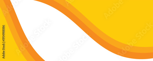 Orange and yellow banner background template, gradation, wave effect style, memphis . Simple design, web eps10