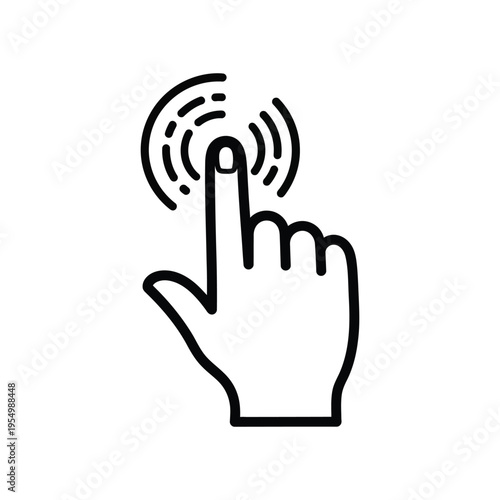 Finger Tap Action Icon Interface Choice