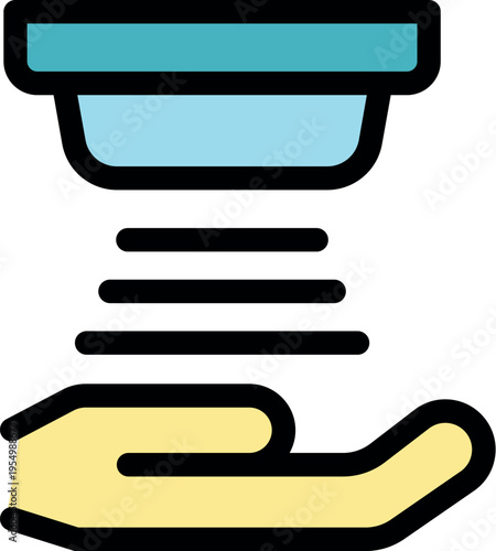 Automatic touchless hand sanitizer dispenser dispensing antibacterial gel into a hand