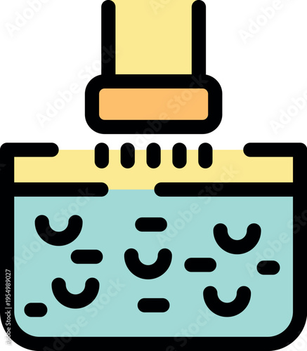 Electromagnetic radiation generated by magnetic field affecting particles in liquid solution, scientific experiment concept