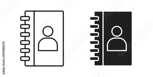 Address book icon vector design elements. icon in flat and line style.
