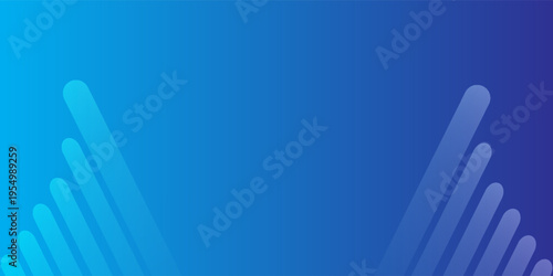 Professional abstract background featuring rounded vertical bars in a cyan to blue gradient on each side of a smooth blue backdrop. illustration eps10