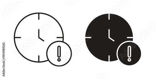 Alarm exclamation icon vector design elements. icon in flat and line style.