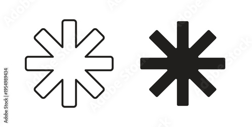 Asterisk icon vector design elements. icon in flat and line style.