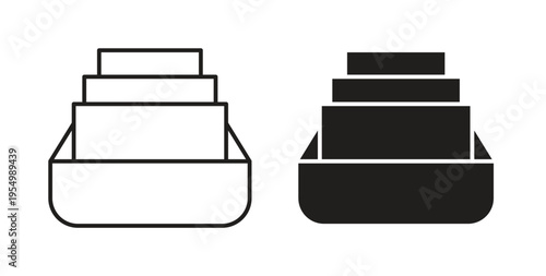 Archive icon vector design elements. icon in flat and line style.