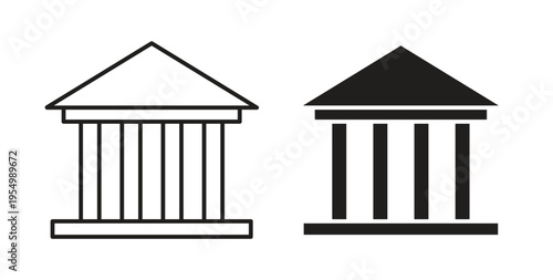 Bank icon vector design elements. icon in flat and line style.