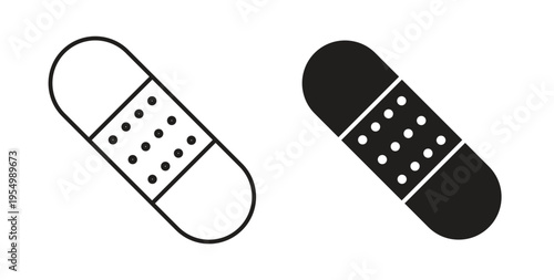 Band aid icon vector design elements. icon in flat and line style.