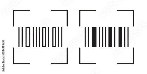 Barcode read icon vector design elements. icon in flat and line style.