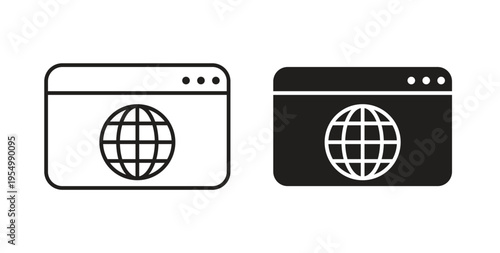 Browser icon vector design elements. icon in flat and line style.