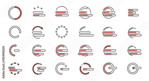 Collection of various burger icons and logos.