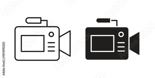 Camcorder icon vector design elements. icon in flat and line style.