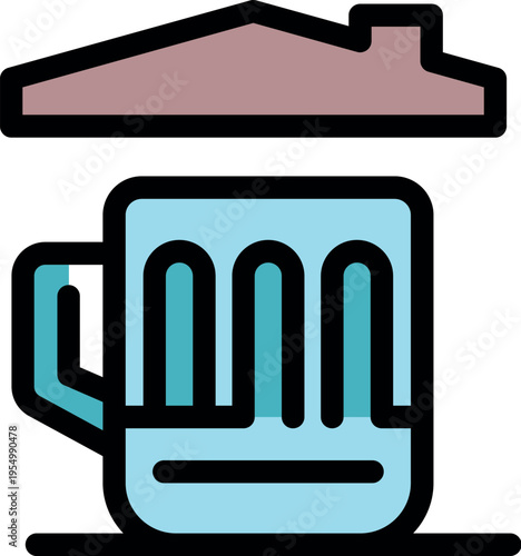 Refreshing beverage under roof, symbolizing home delivery or staying hydrated at home