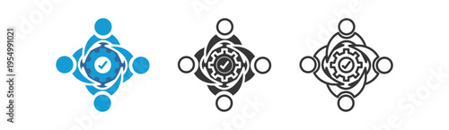 Commitment icon set multiple style collection	
