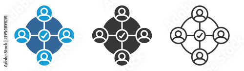 Consensus success icon set multiple style collection	
