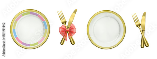 Plate and spoon icon design vector illustration. disk with fork and spoon icon set. Kitchenware sign and symbol. editable stroke.