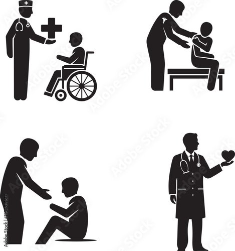 Elderly icon set with senior care, aging, healthcare, retirement, nursing, assistance, community, grandfather, assistance symbols. clean vector icons for ui, apps, web, medical design.