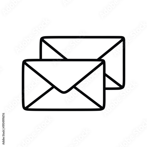 Email Web Icon Set in Line Style. Collection of E-mail and Letter Linear Icons, Including mail, envelope, email, postal, letter sent, inbox, new mail, reply and forward mail and more