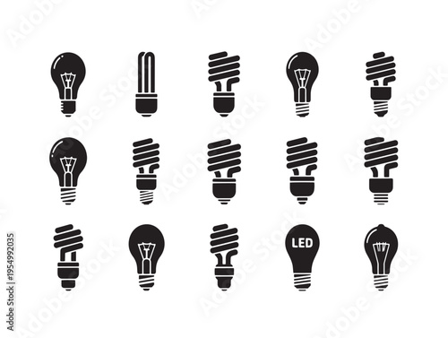 A collection of different light bulbs