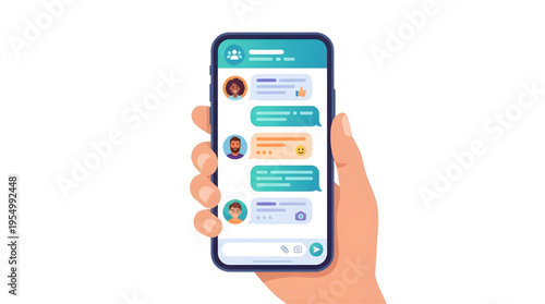 User Interface Design for Mobile Chat Application Vector
