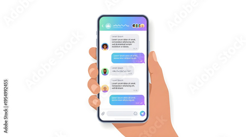 Smartphone Messaging App UI Design with Chat Conversation Screen