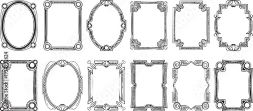 Collection of 12 Ornate Vintage Frames and Decorative Borders