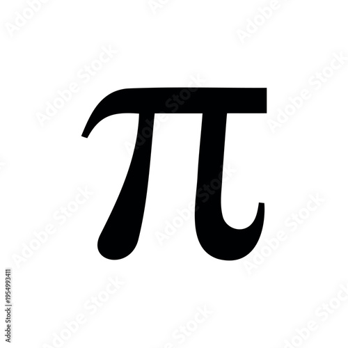 Pi symbol shape silhouette vector flat illustration design. Pi icon.