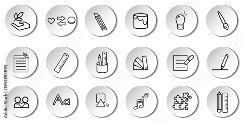 User interface icon set. Basic UI and UX solid icons design. Pack of vector symbol illustration collection