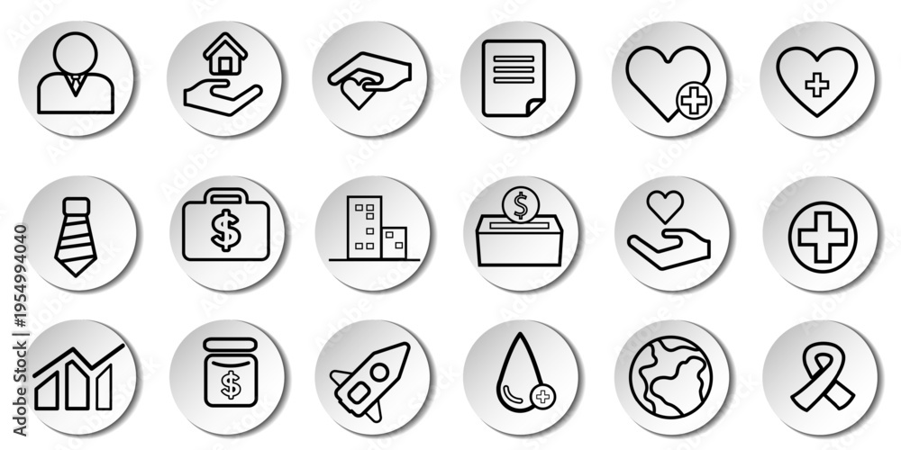 Fototapeta premium User interface icon set. Basic UI and UX solid icons design. Pack of vector symbol illustration collection