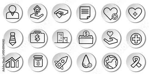 User interface icon set. Basic UI and UX solid icons design. Pack of vector symbol illustration collection